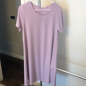 Lavender scalloped shift mini dress